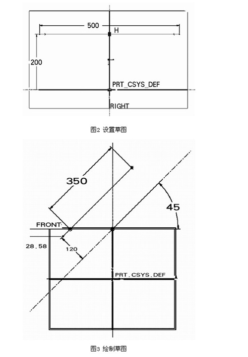 圖2設(shè)置草圖 圖2設(shè)置草圖
